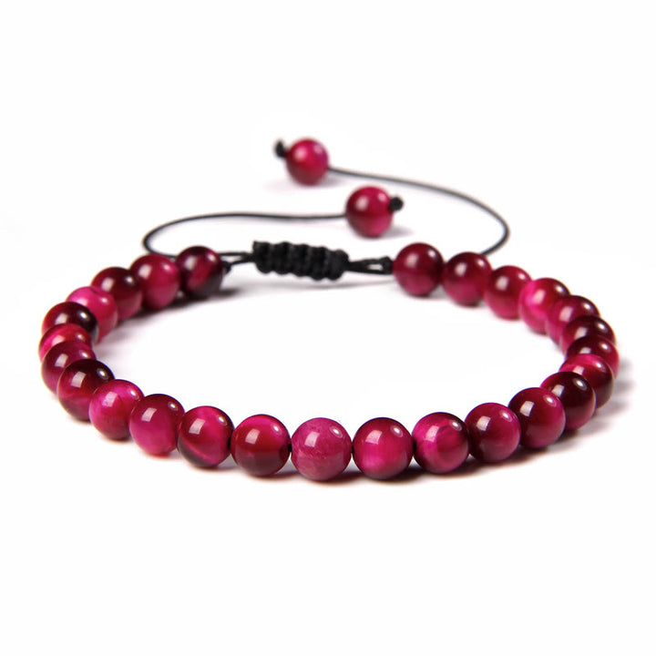 Bracelet tressé en perles de pierre naturelle de 6 mm Olivenorma
