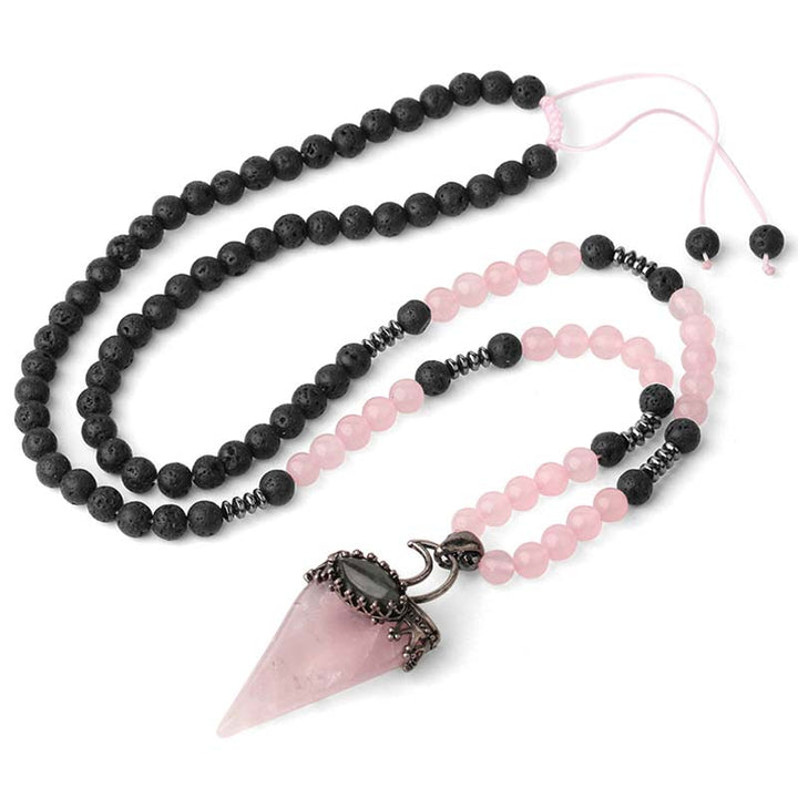 Collier de perles de méditation prismatiques en pierre naturelle Olivenorma