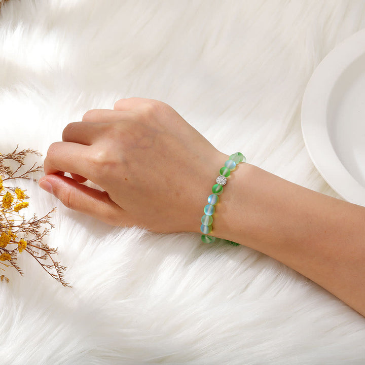 Bracelet Olivenorma en perles de verre et cristal de zircon