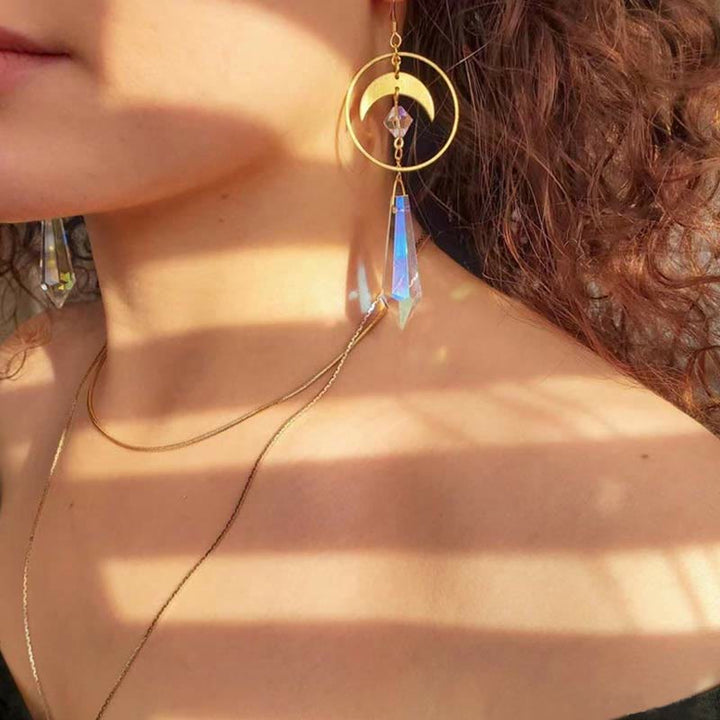 Boucles d'oreilles bohèmes en cristal naturel Olivenorma