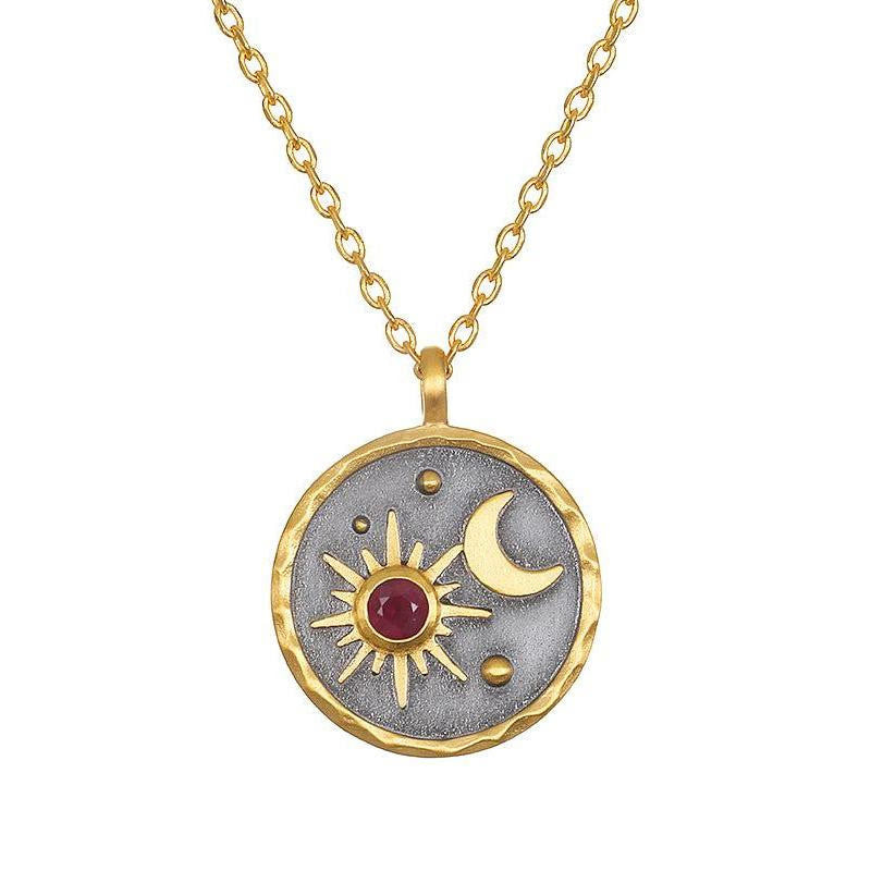 Collier Olivenorma « Jour et Nuit » - Pierre de Naissance Soleil et Lune