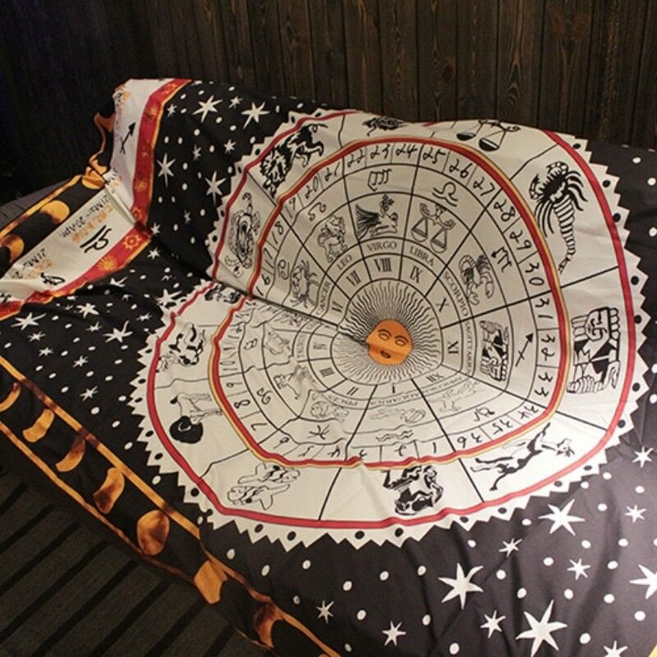Tapisserie en polyester motif sorcière et nappe de tarot Olivenorma