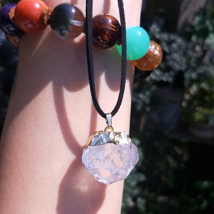 Pendentif en forme d'étoile carré en cristal blanc naturel Olivenorma