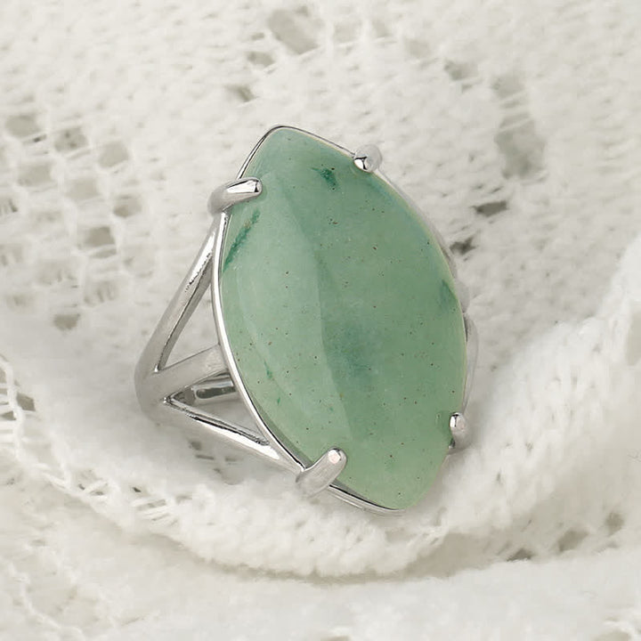 Bague ajustable en forme de graine de melon avec améthyste Olivenorma