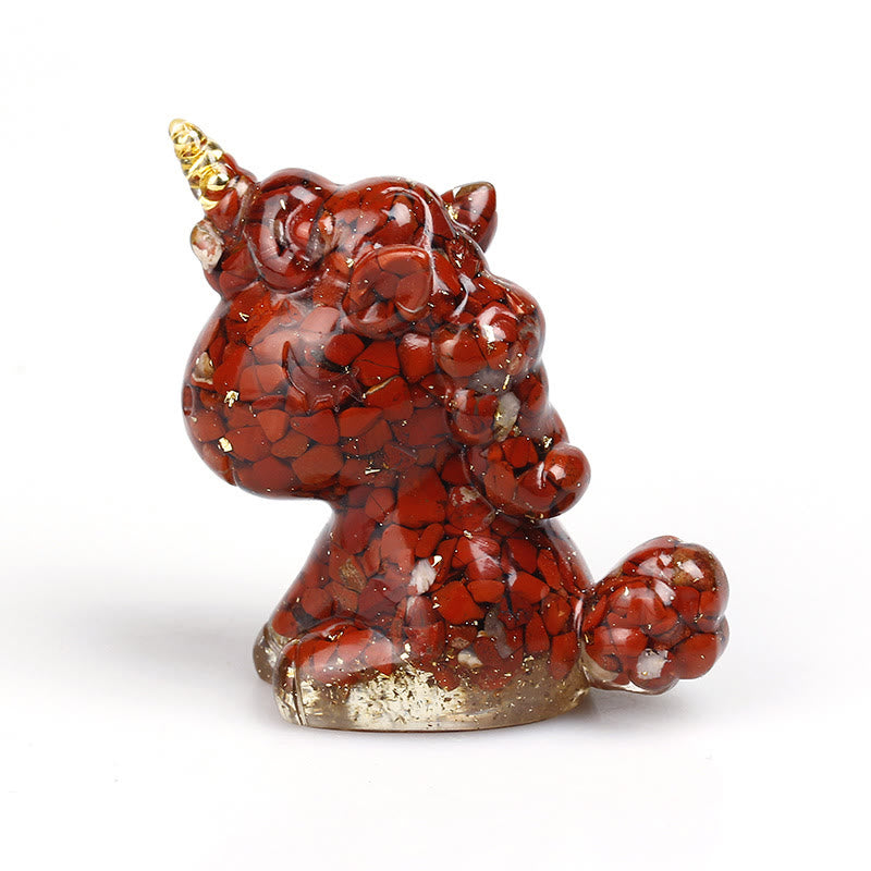 Décoration en pierres précieuses de licorne en cristal Olivenorma