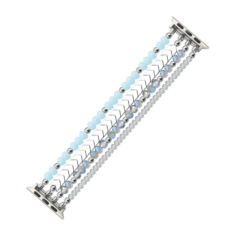 Bracelet de montre en alliage avec perles de cristal et flèche Olivenorma