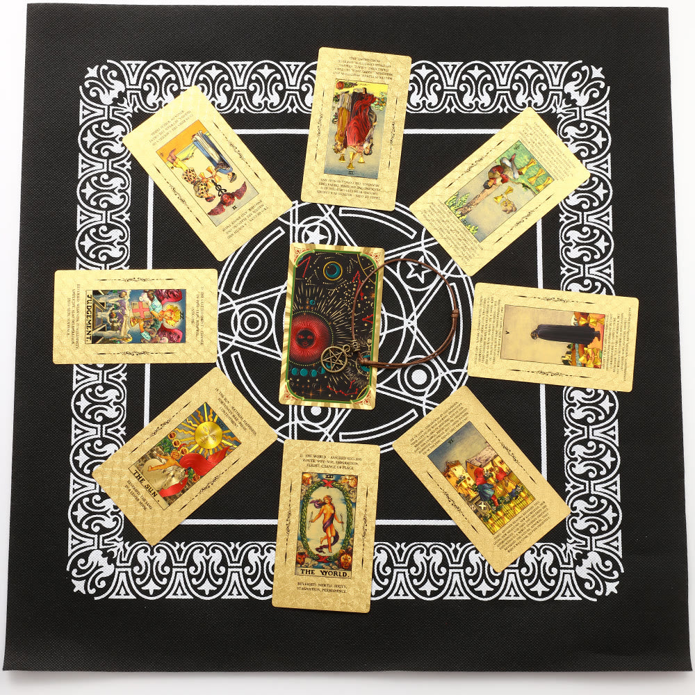 Cartes du jeu de tarot doré Olivenorma Bronzing Cosmic Red Sun