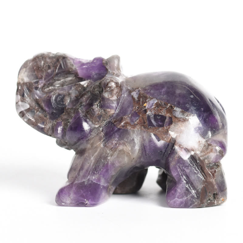 Figurine d'éléphant sculptée Olivenorma 1,5/2 pouces Décoration en pierres précieuses