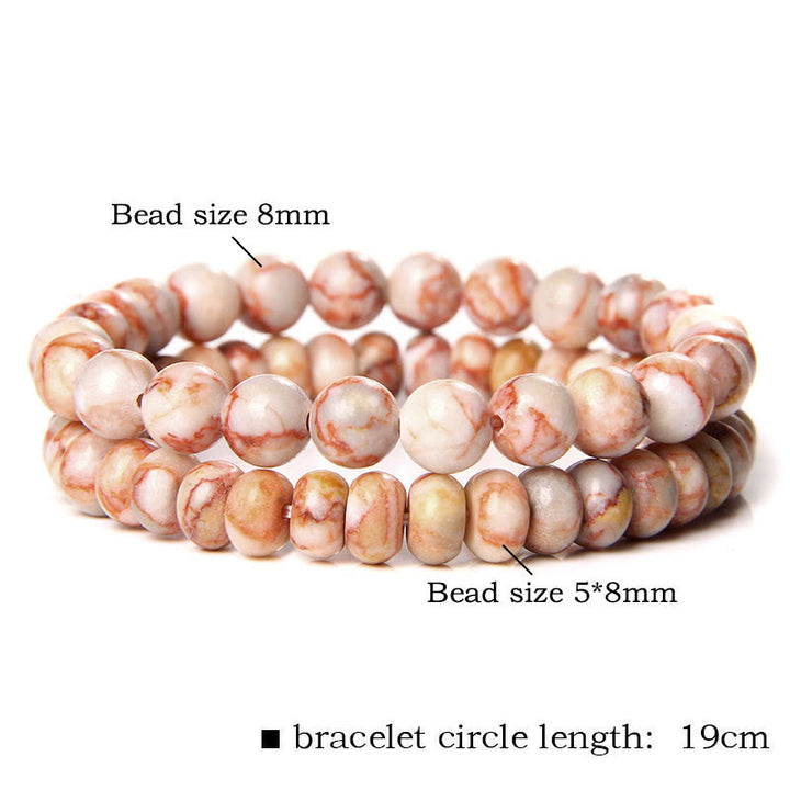 Ensemble de bracelets à double couche pour homme avec bijoux en perles Olivenorma