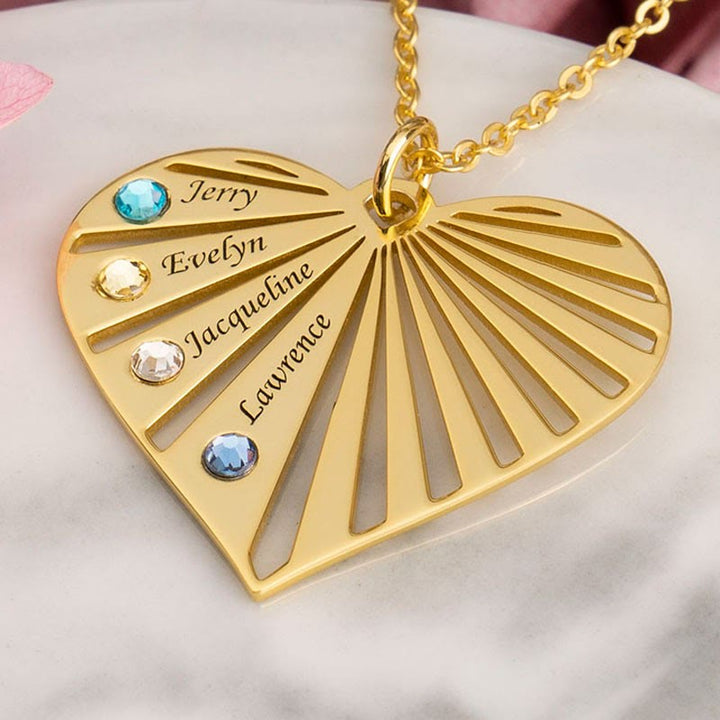 Collier avec pierre de naissance gravée Olivenorma