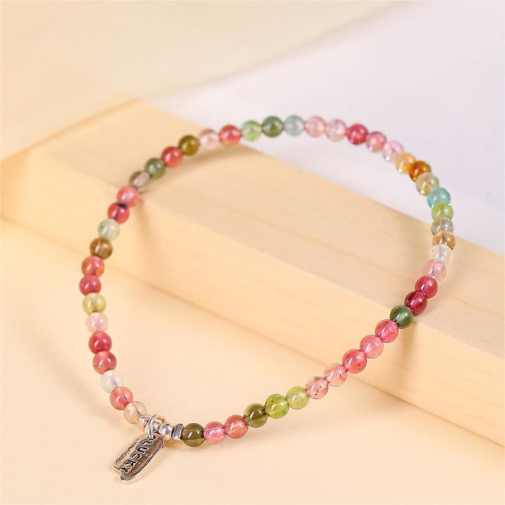 Bracelet porte-bonheur en perles de tourmaline naturelle Olivenorma de 3 cm
