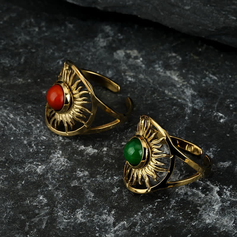 Olivenorma « Sun Arise » – Bague en jade vert céleste