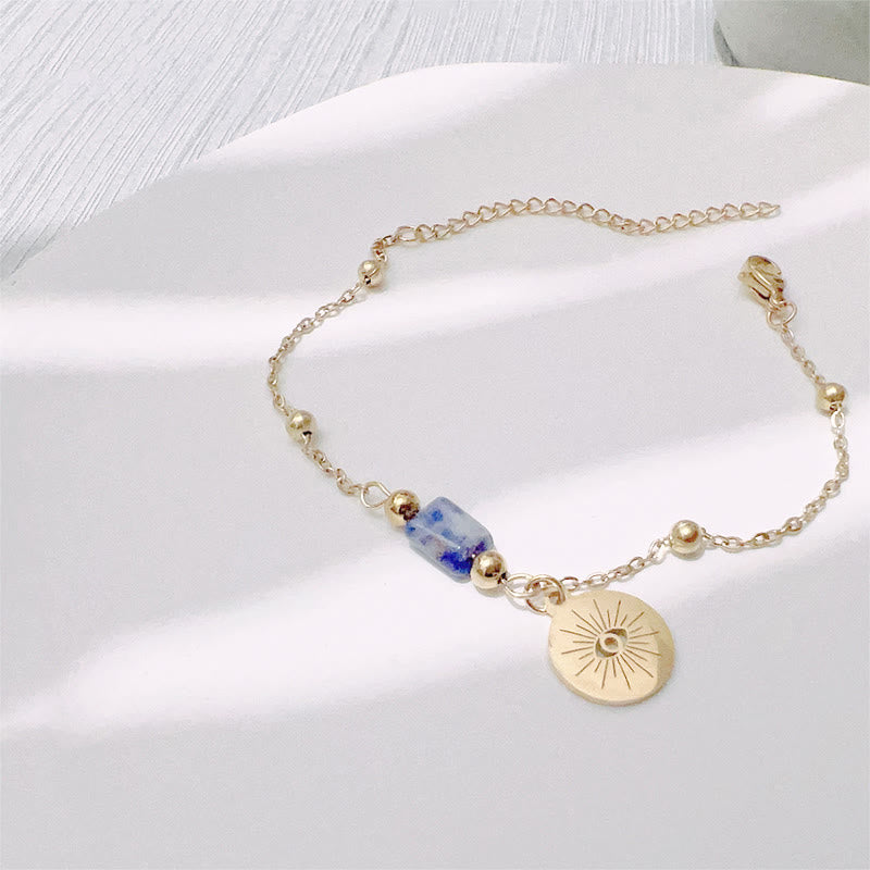 Collier et bracelet en sodalite bleue naturelle Olivenorma avec mauvais œil