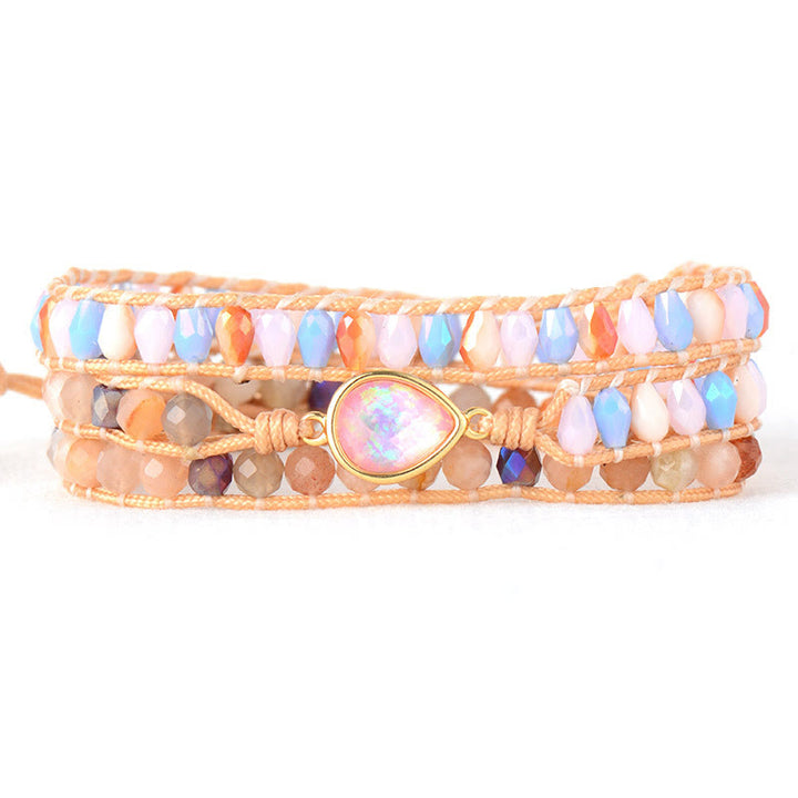BRACELET ENROULÉ PIERRE DE SOLEIL ET OPALE
