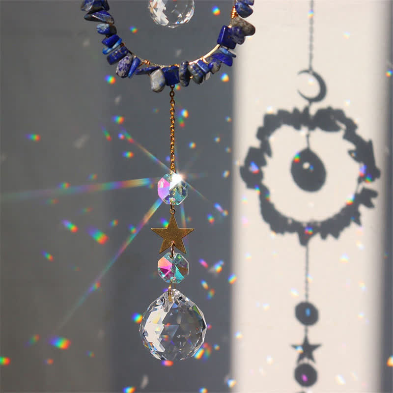 Attrape-soleil de guérison lunaire en cercle de cristal Olivenorma