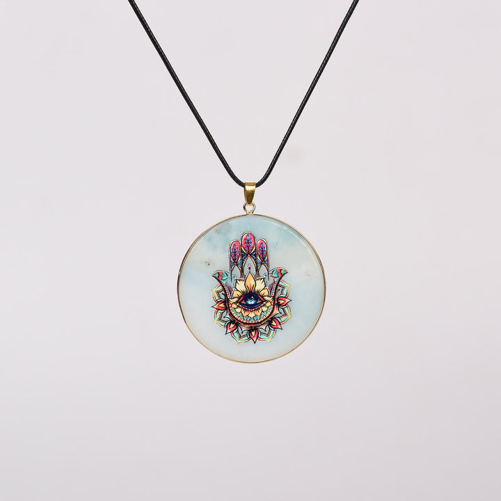 Collier Arbre de Vie en Cristal Hamsa Chakra Olivenorma
