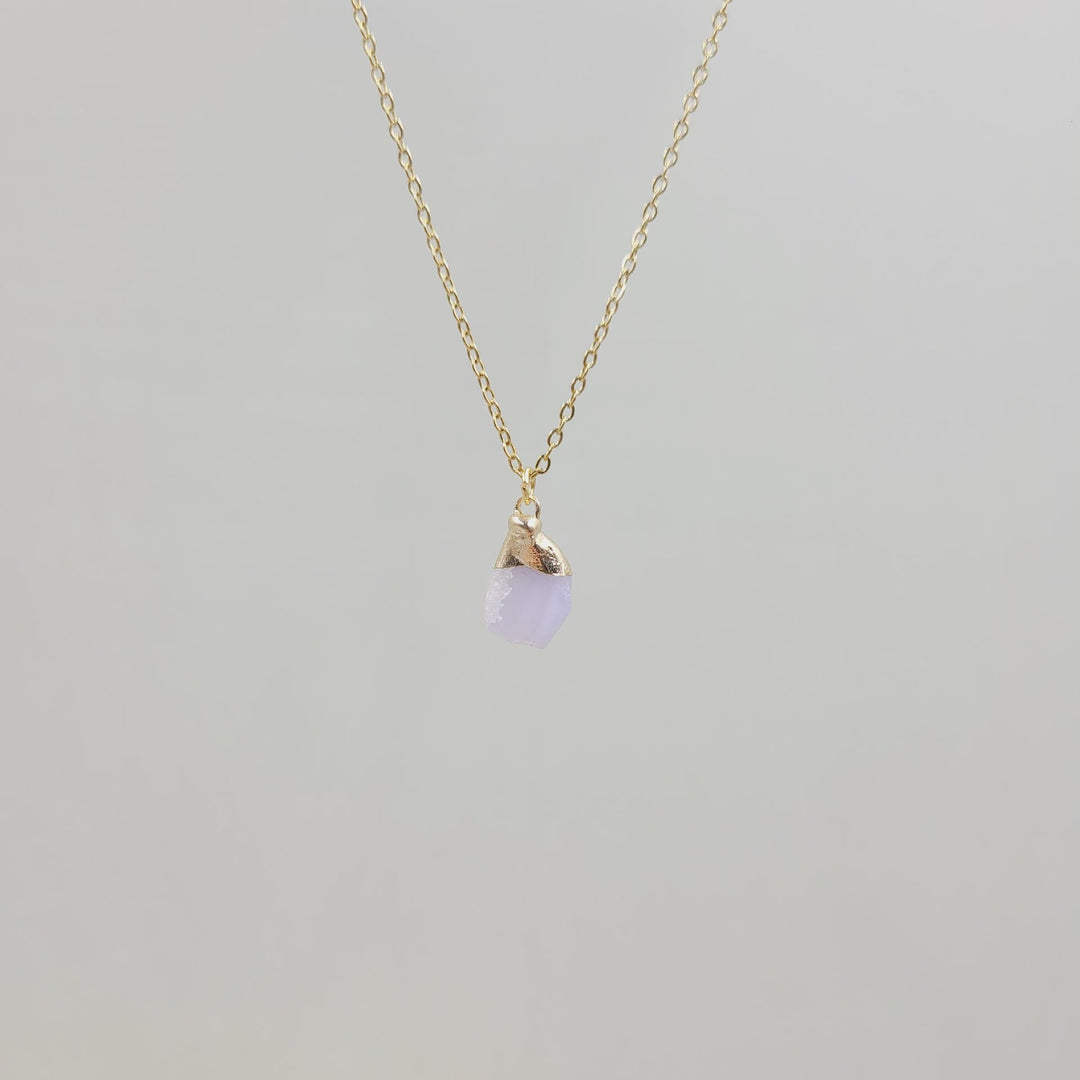 Collier en pierre précieuse brute irrégulière en cristal Olivenorma