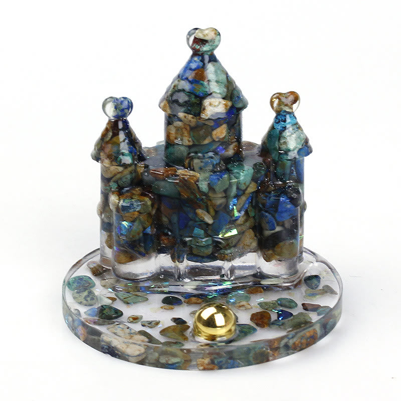 Support de téléphone portable en époxy avec gravier en cristal naturel Olivenorma