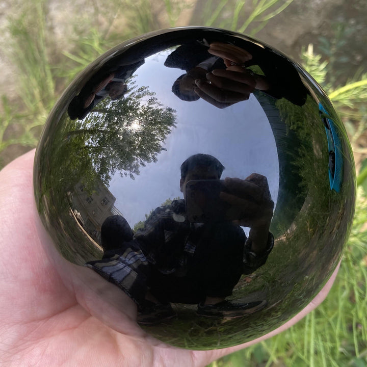 Décoration de sphère en cristal d'obsidienne Olivenorma