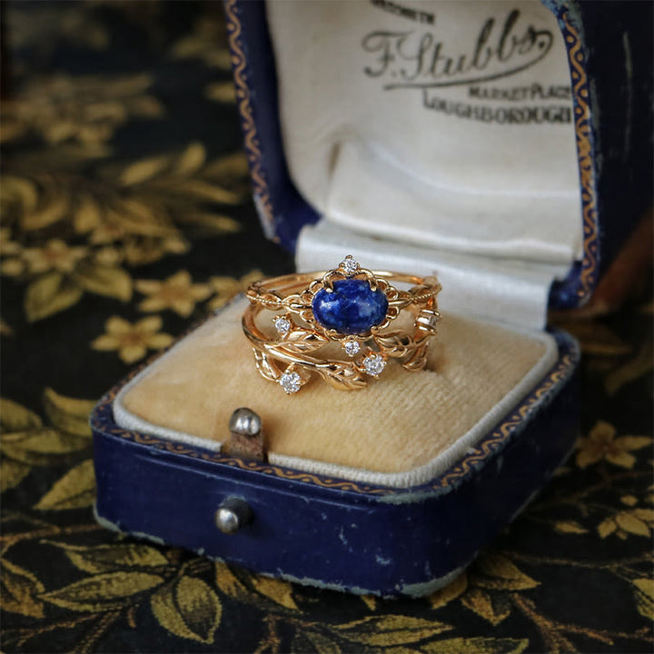 Olivenorma « Toutes les pensées sont des étoiles » – Bague rétro en lapis-lazuli