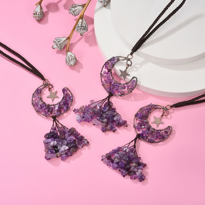 Carillon à vent en cristal de chakra de la lune et des étoiles Olivenorma