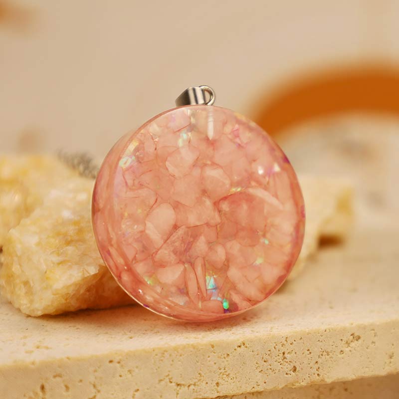 Collier Reki Fleur de Vie Quartz Rose