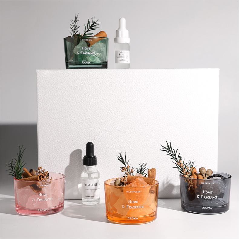 Huile essentielle sans flamme en cristal naturel Olivenorma pour aromathérapie