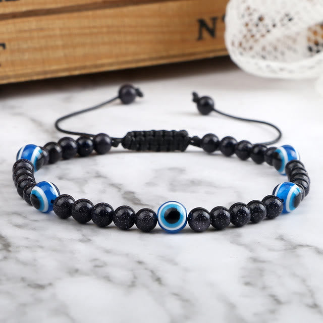 Bracelet de perles en œil de tigre et mauvais œil Olivenorma