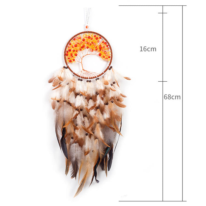 Perles acryliques Olivenorma Arbre de vie Attrape-rêves en plumes