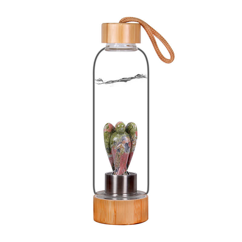 Bouteille d'eau en cristal sculptée en forme d'ange Olivenorma