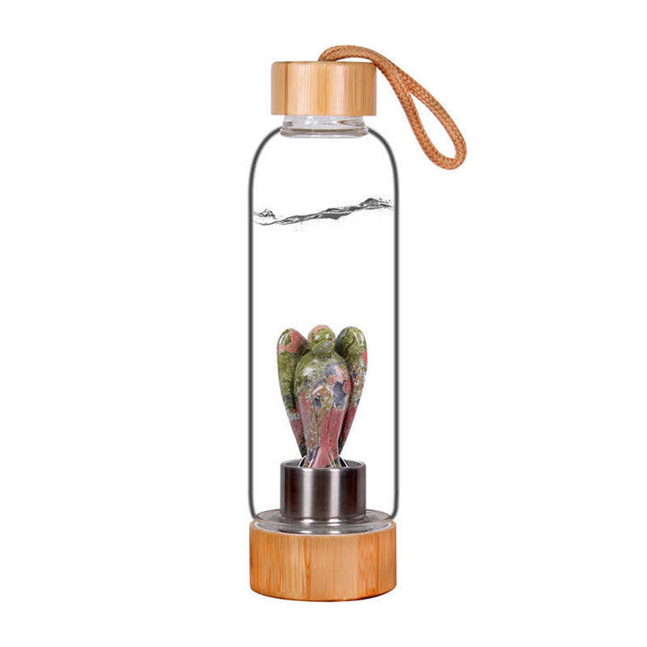 Bouteille d'eau en cristal sculptée en forme d'ange Olivenorma