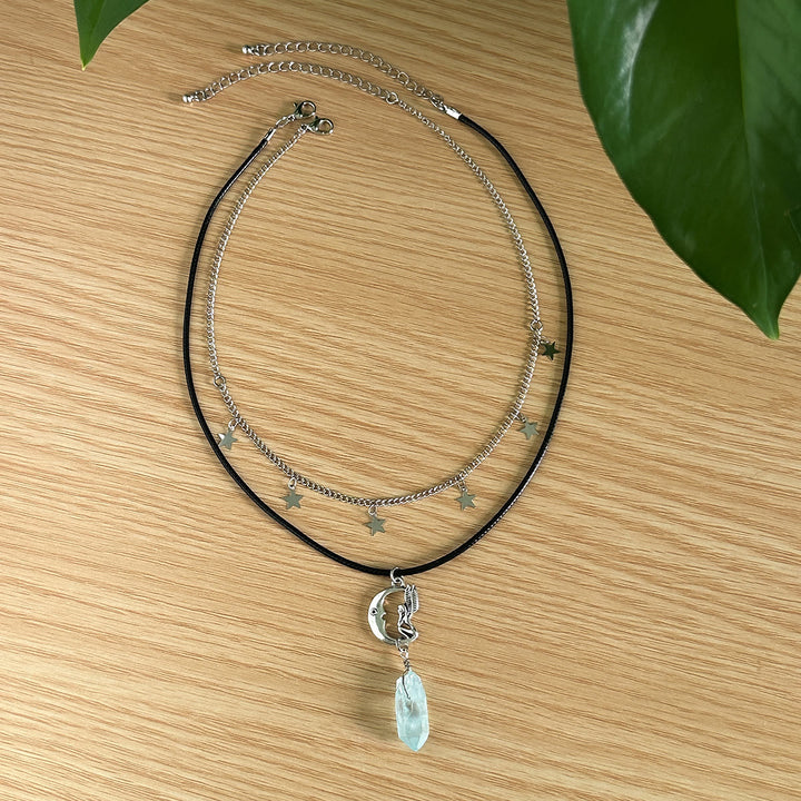 Ensemble de colliers avec pendentif en pierre naturelle Arbre de vie et mauvais œil Olivenorma