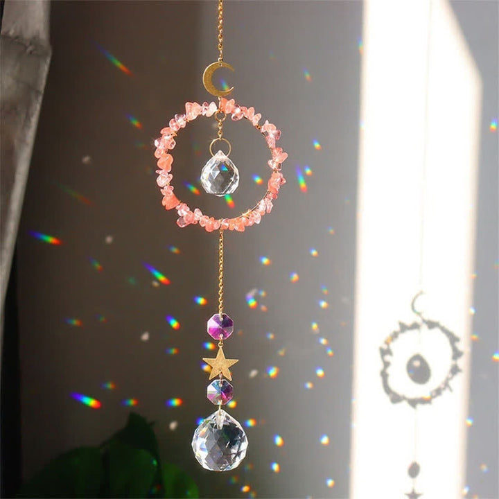 Attrape-soleil de guérison lunaire en cercle de cristal Olivenorma