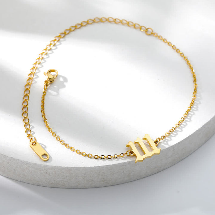 Bracelet de cheville spirituel avec numéro d'ange
