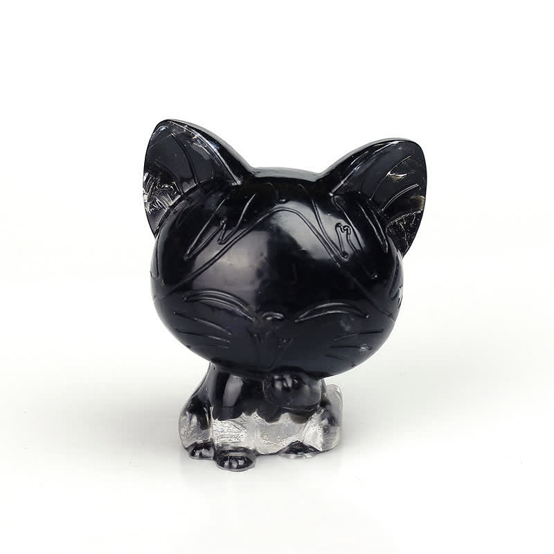 Décoration en pierre précieuse naturelle pour chat en cristal Olivenorma