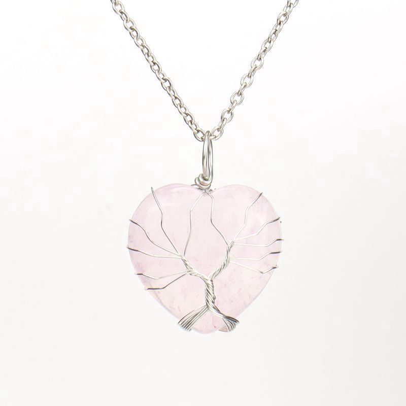 Collier coeur en cristal naturel Olivenorma