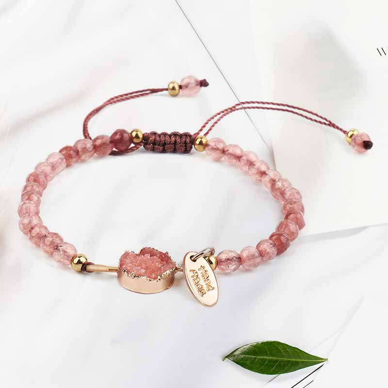 Bracelet Olivenorma en quartz rose, aventurine verte et améthyste