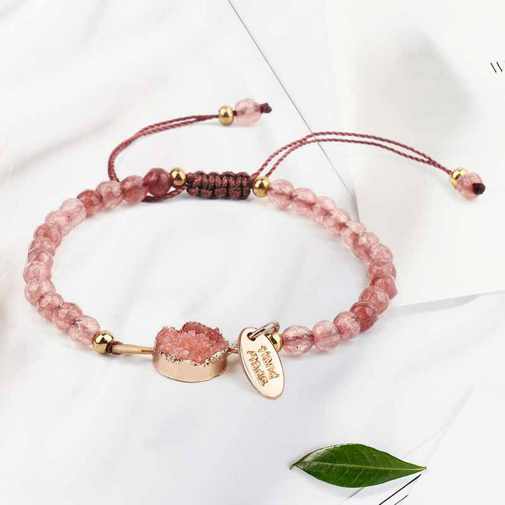 Bracelet Olivenorma en quartz rose, aventurine verte et améthyste