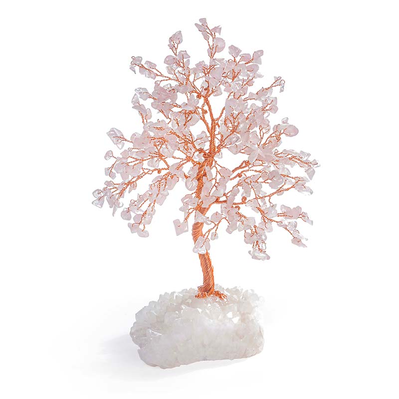 Olivenorma Vous êtes aimé - Arbre Feng Shui en pierre de quartz rose