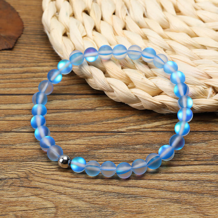 Bracelet en perles de verre cristal bleu Olivenorma