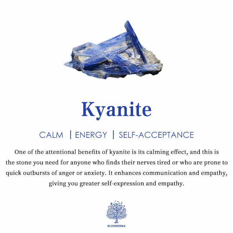 Décoration en pierre précieuse de géode de cyanite naturelle Olivenorma