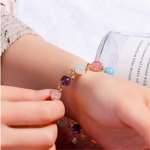 Bracelet en perles de cristal baroque naturel Olivenorma