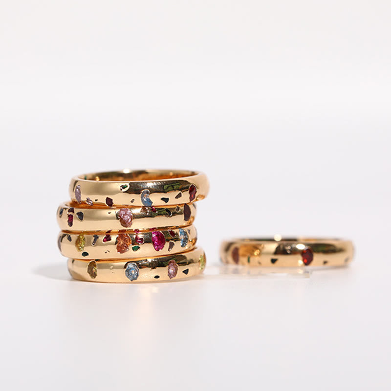 Bague de luxe en zircon coloré clair Olivenorma