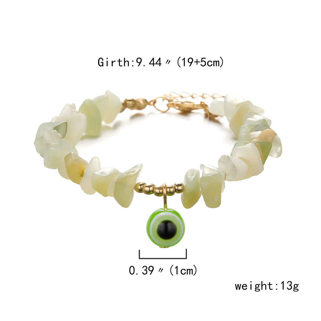 Bracelet pendentif mauvais œil en gravier de cristal naturel Olivenorma