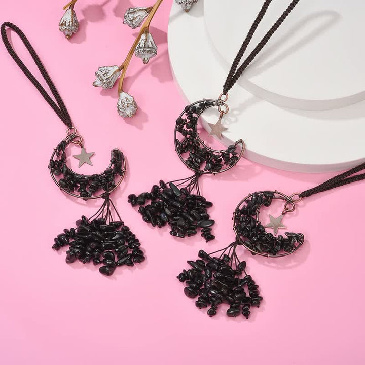 Carillon à vent en cristal de chakra de la lune et des étoiles Olivenorma