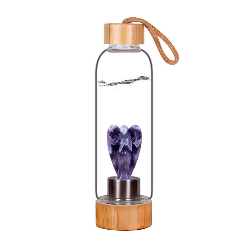 Bouteille d'eau en cristal sculptée en forme d'ange Olivenorma