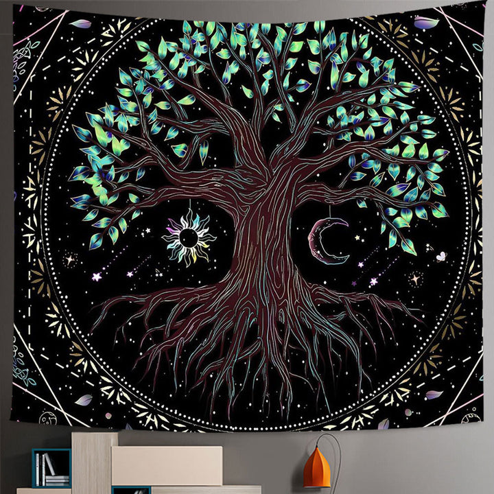 Tapisserie Boho Mandala Arbre de Vie des Sept Chakras Olivenorma