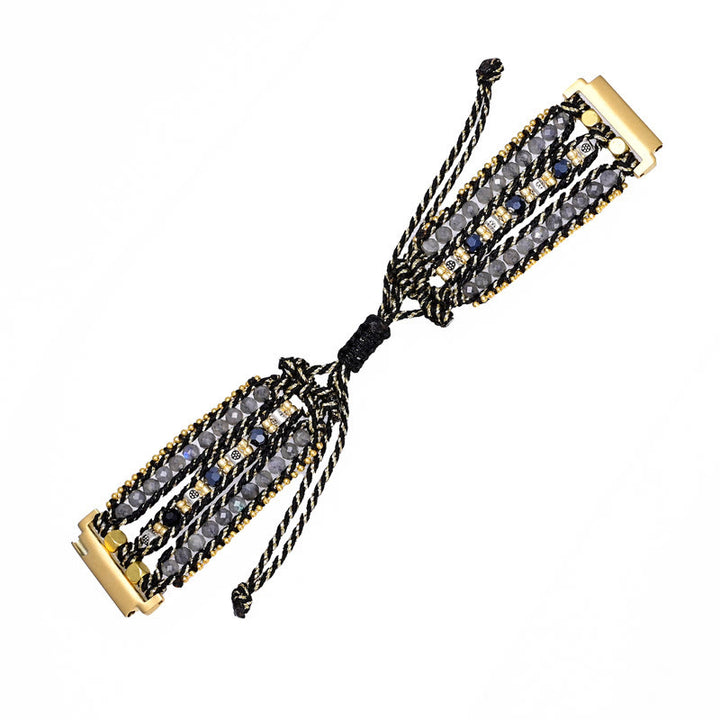 Bracelet Samsung tressé noir avec perles de cristal Olivenorma