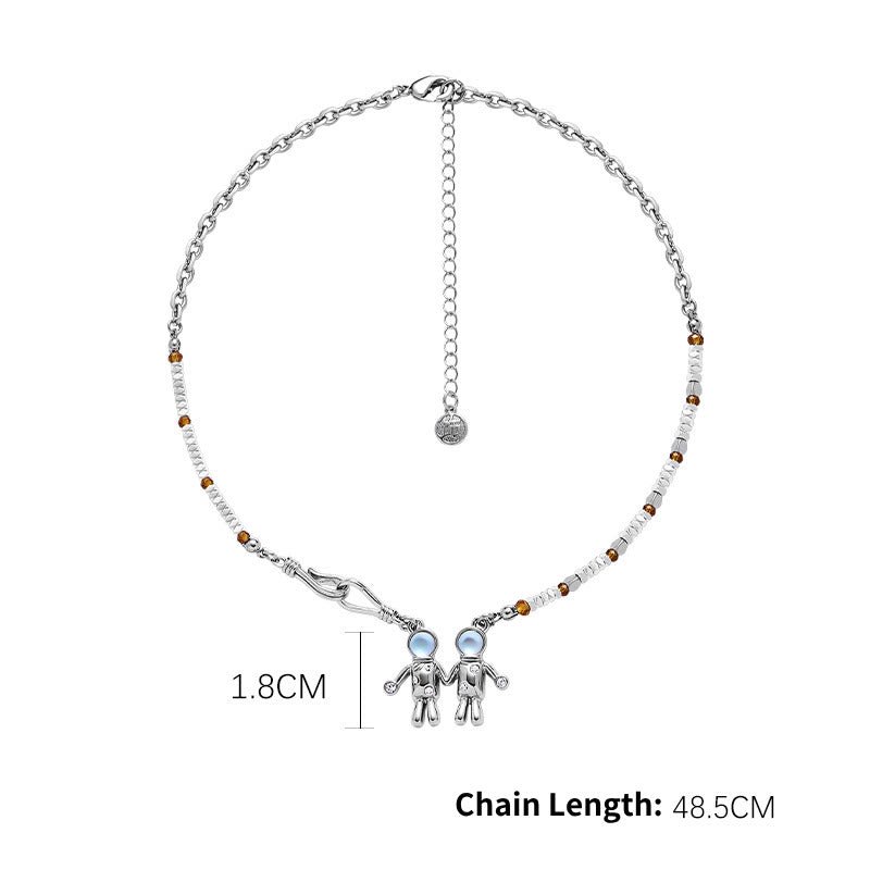 Collier pendentif en alliage avec pierre de lune et zodiaque Olivenorma