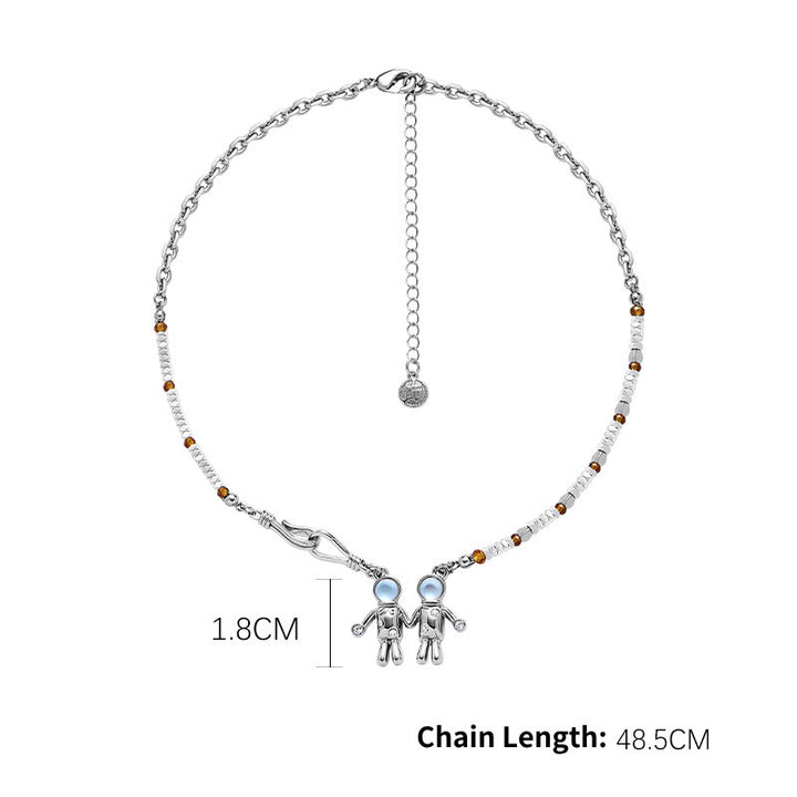 Collier pendentif en alliage avec pierre de lune et zodiaque Olivenorma